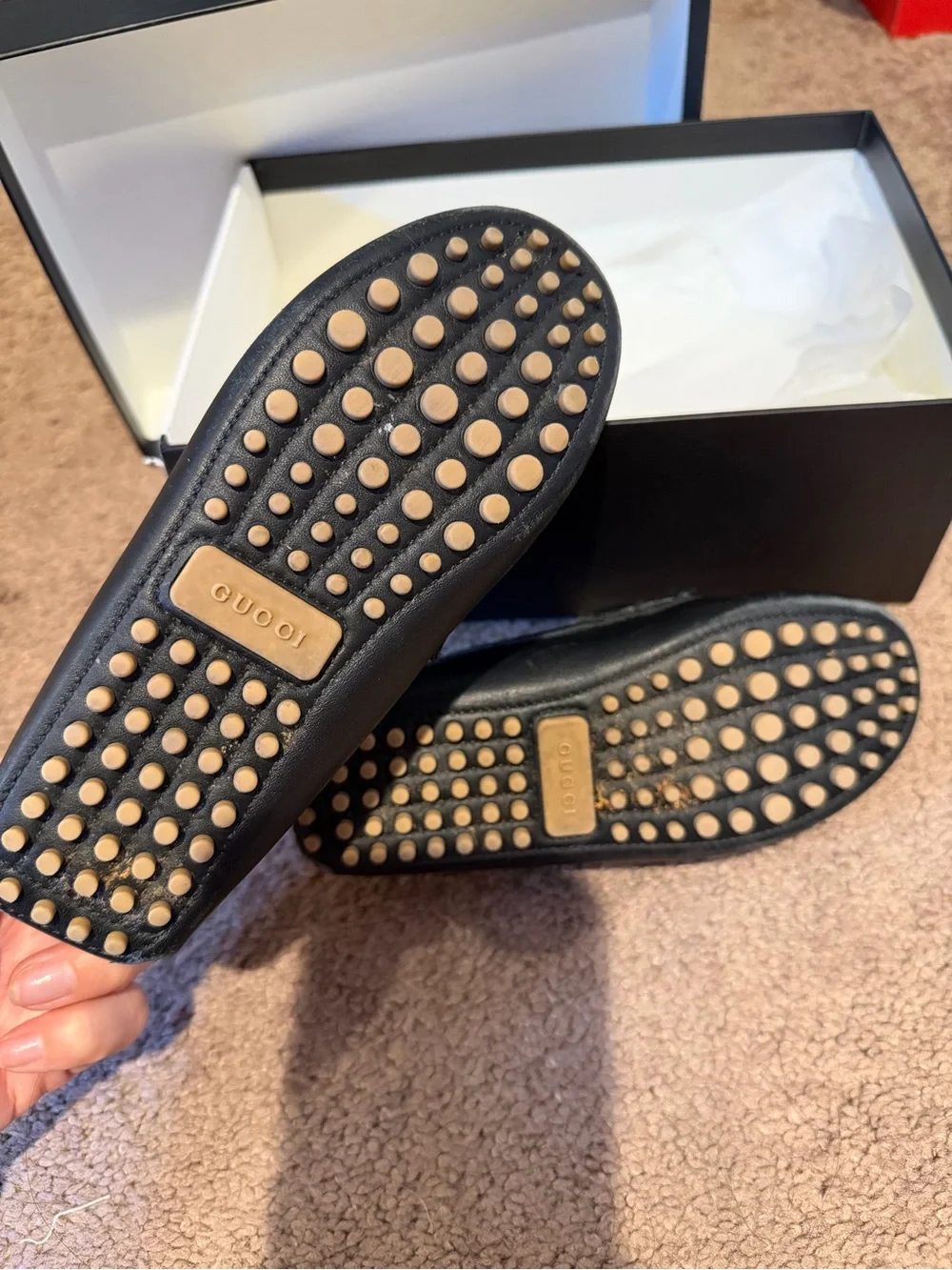 Boys Kids Gucci Navy Leather Loafers